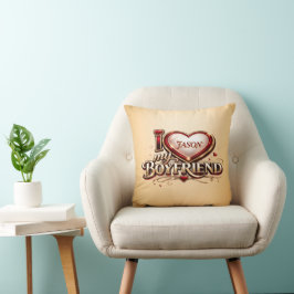 Cojín Decorativo Amo a mi novio personalizado