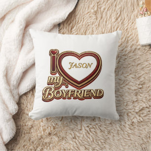 Cojín Decorativo Amo a mi novio personalizado