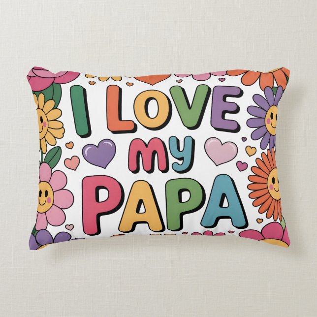 Cojín Decorativo Amo a mi papá (Anverso)
