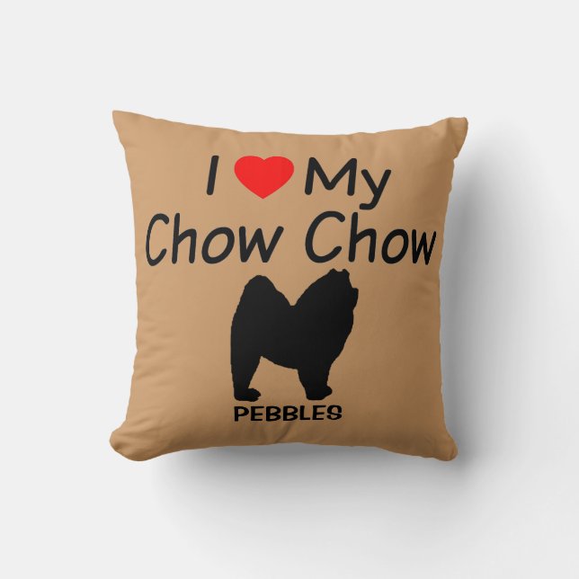 Cojín Decorativo Amo A Mi Perro Chow Chow (Anverso)