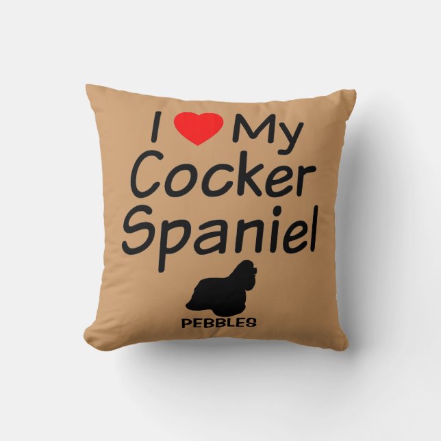 Cojín Decorativo Amo A Mi Perro Cocker Spaniel (Anverso)