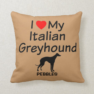 Cojín Decorativo Amo A Mi Perro Griego Italiano