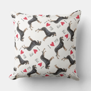Cojín Decorativo Amo a mi perro negro y moreno