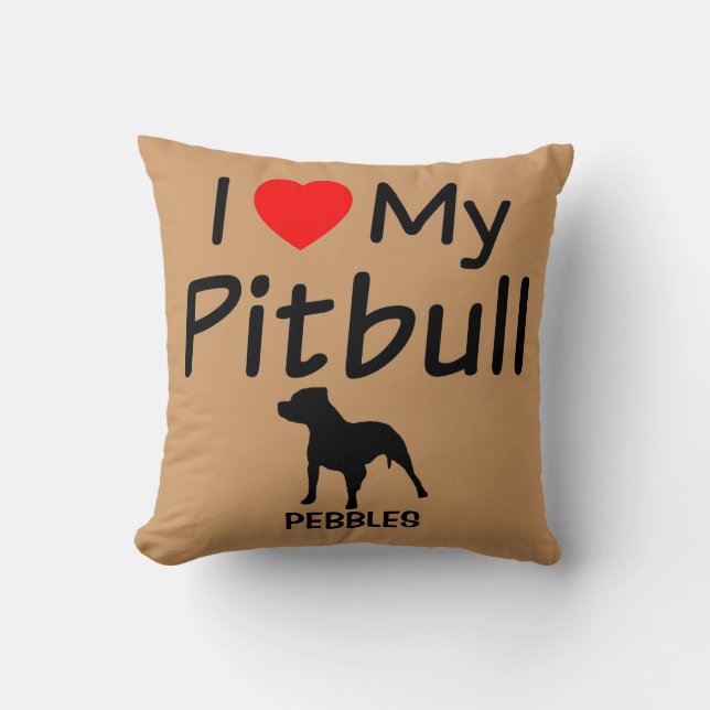 Cojín Decorativo Amo A Mi Perro Pitbull (Anverso)