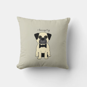 Cojín Decorativo Amo a mi Pug