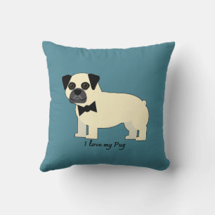 Cojín Decorativo Amo a mi Pug