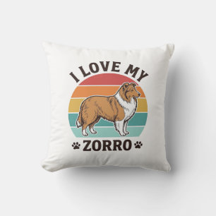 Cojín Decorativo Amo a mi Zorro Diseño Vintage Amante de los Perros