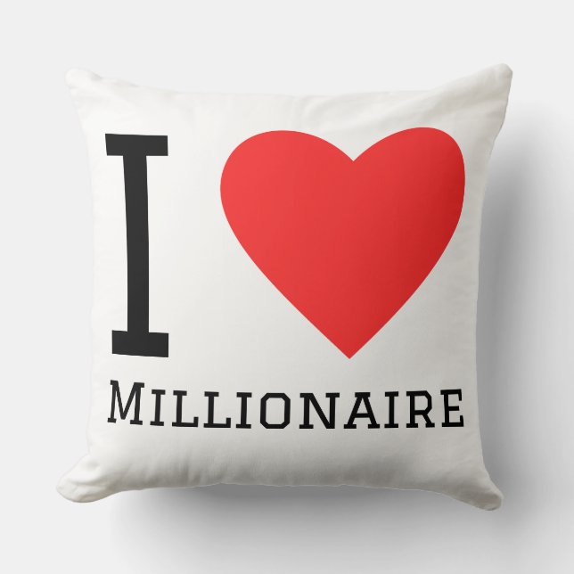 Cojín Decorativo Amo a millonario  (Anverso)