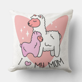 Cojín Decorativo Amo a mis alpacas mamá