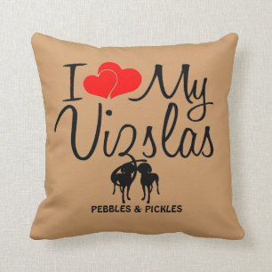 Cojín Decorativo Amo A Mis Dos Perros Vizsla