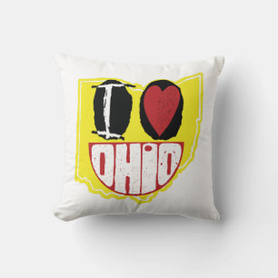 Cojín Decorativo Amo a Ohio Cara Feliz Sonriente