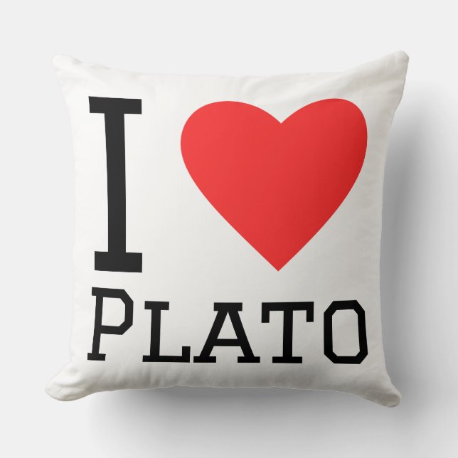 Cojín Decorativo Amo a Platón  (Anverso)