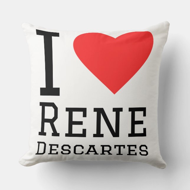 Cojín Decorativo Amo a Rene Descartes  (Anverso)