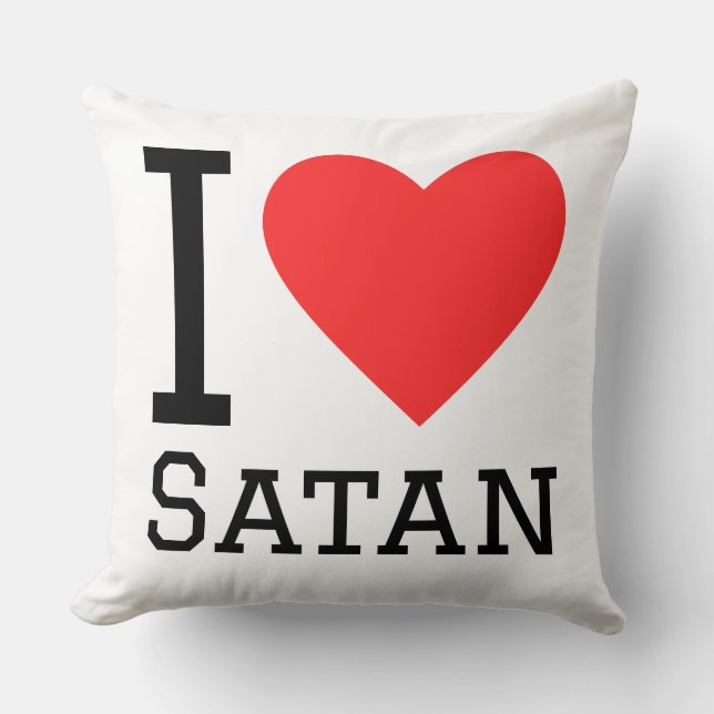 Cojín Decorativo Amo a satan (Anverso)