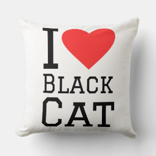 Cojín Decorativo Amo al gato negro