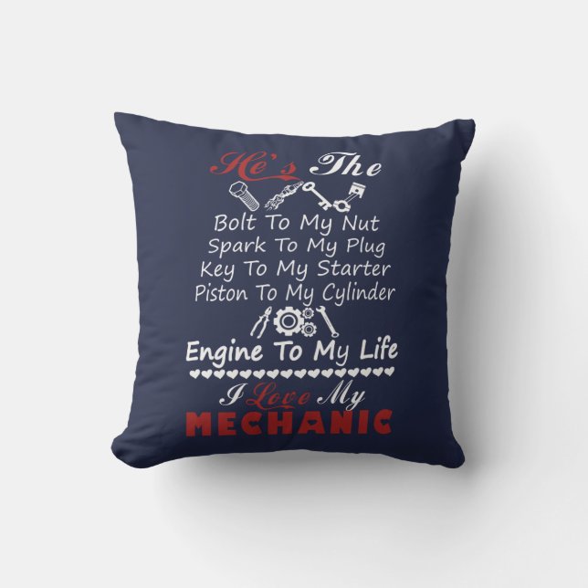 Cojín Decorativo Amo al MECÁNICO (Anverso)