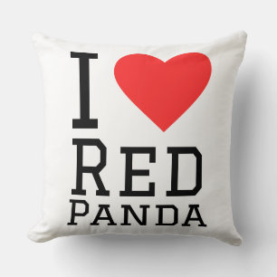 Cojín Decorativo Amo al panda rojo