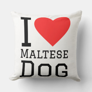 Cojín Decorativo Amo al perro maltés