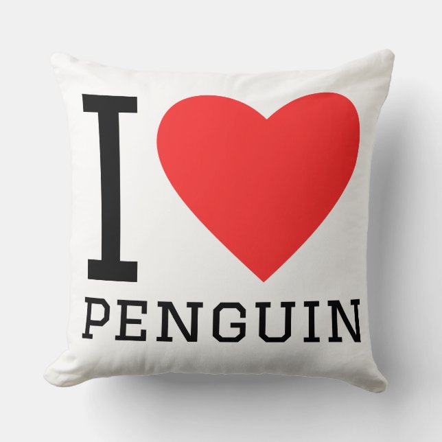 Cojín Decorativo Amo al pingüino (Anverso)
