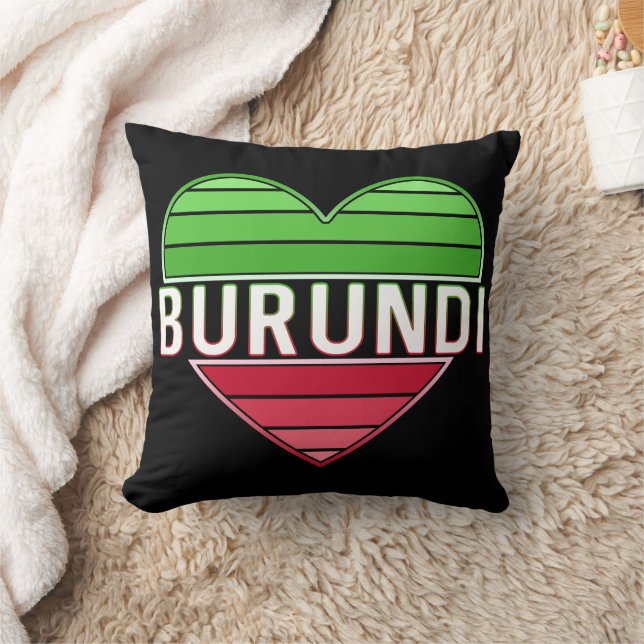 Cojín Decorativo Amo Burundi, corazón burundiano (Manta)