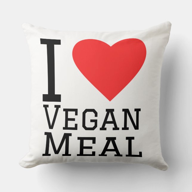 Cojín Decorativo Amo comida vegana (Anverso)