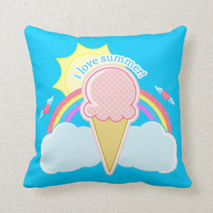 Cojín Decorativo "Amo cono de helado del verano"