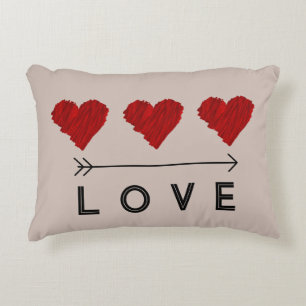 Cojín Decorativo Amo del corazón rojo pintado