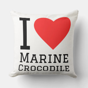 Cojín Decorativo Amo el cocodrilo marino
