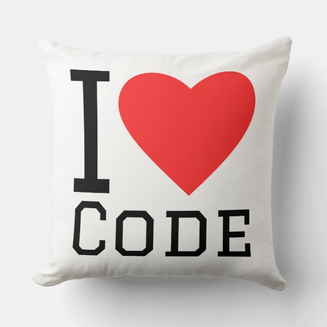 Cojín Decorativo Amo el código (Anverso)