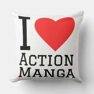 Cojín Decorativo Amo el manga de acción