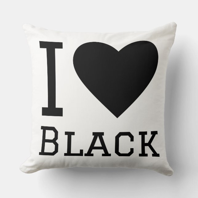 Cojín Decorativo Amo el negro (Anverso)