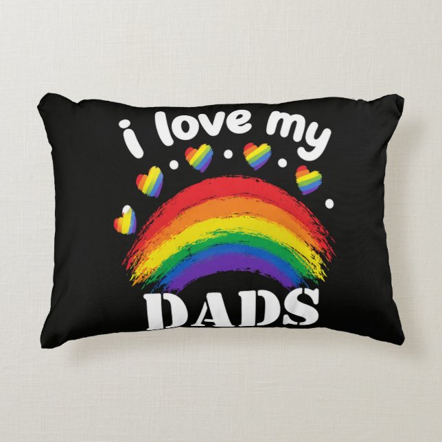 Cojín Decorativo Amo el Orgullo Arcoíris de mis Papás (Anverso)
