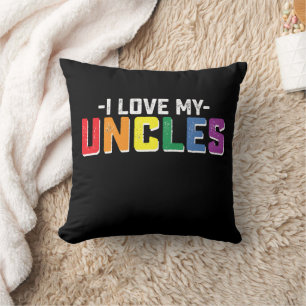 Cojín Decorativo Amo el Orgullo de mis Tíos Familia Gay Lesbiana a