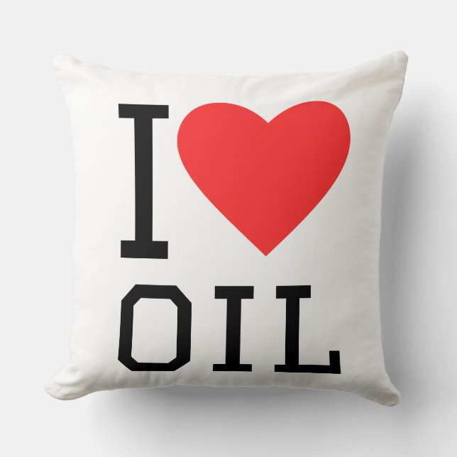 Cojín Decorativo Amo el petróleo (Anverso)