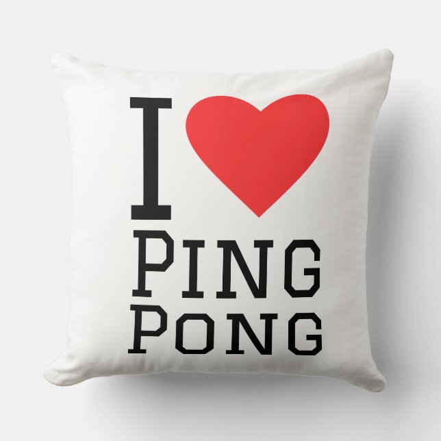 Cojín Decorativo Amo el ping pong (Anverso)