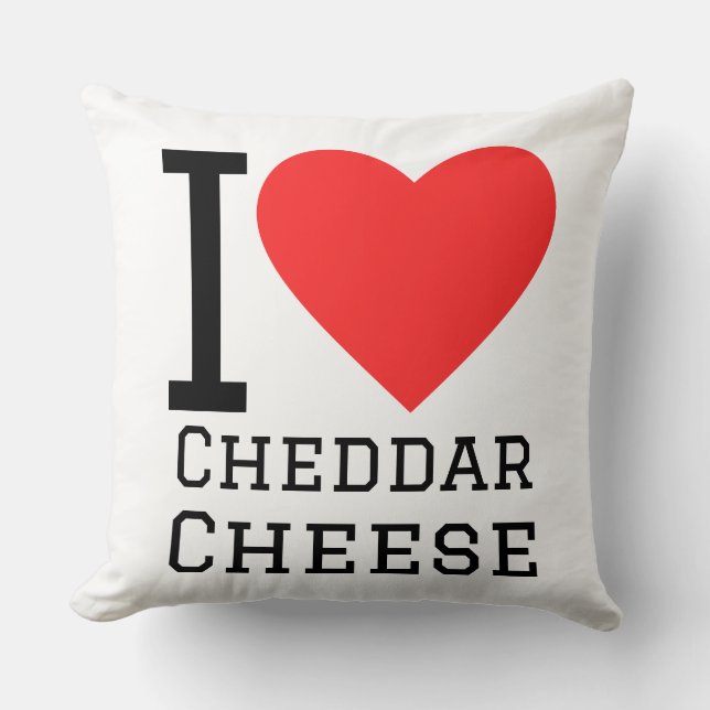 Cojín Decorativo Amo el queso cheddar (Anverso)