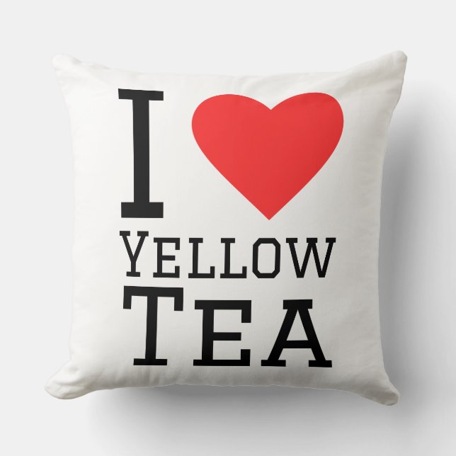Cojín Decorativo Amo el té amarillo  (Anverso)
