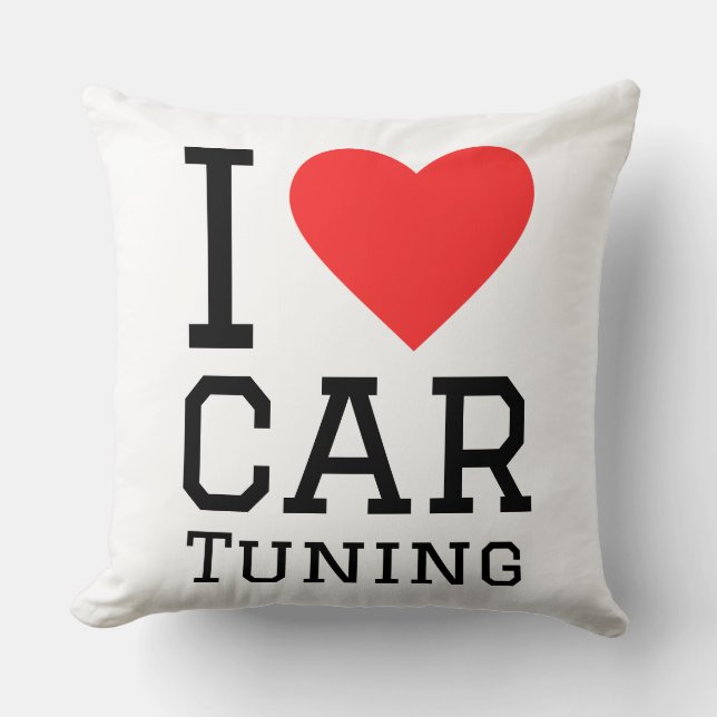 Cojín Decorativo Amo el tuning de coches (Anverso)