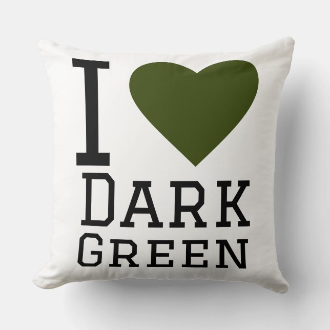 Cojín Decorativo Amo el verde oscuro (Anverso)