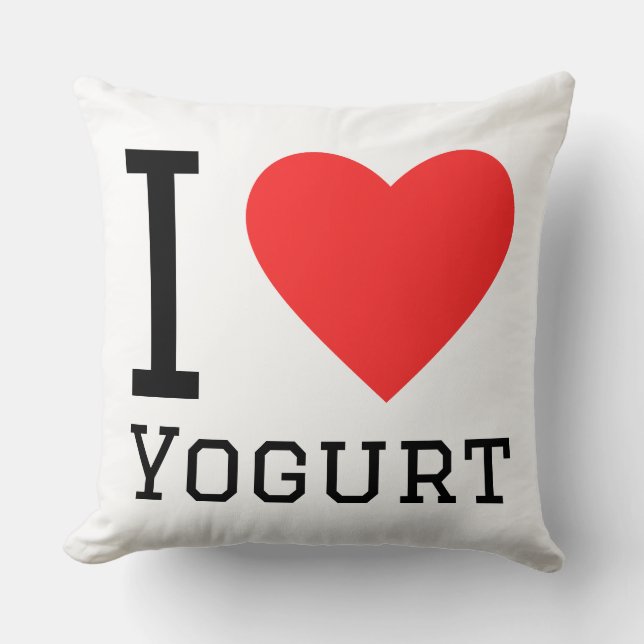 Cojín Decorativo Amo el yogur (Anverso)
