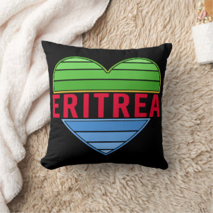 Cojín Decorativo Amo Eritrea, corazón eritreo