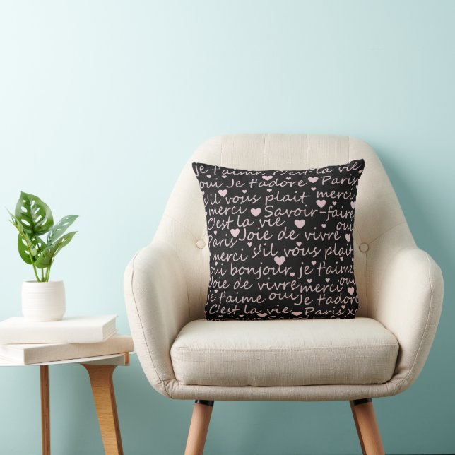 Cojín Decorativo Amo Francés Te amo (Silla)