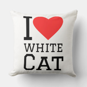 Cojín Decorativo Amo gato blanco