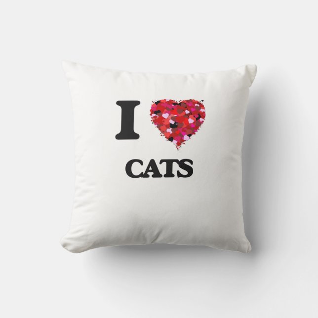 Cojín Decorativo Amo gatos (Anverso)