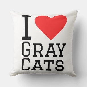 Cojín Decorativo Amo gatos grises
