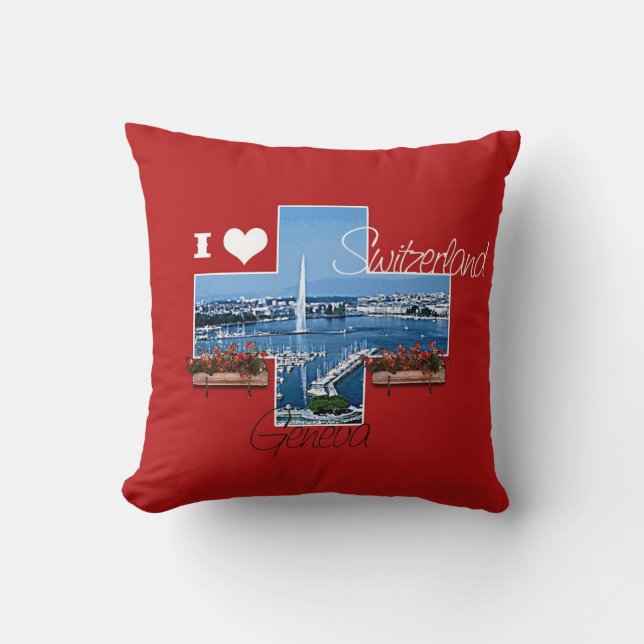 Cojín Decorativo Amo Ginebra, Suiza - Pillow (Anverso)