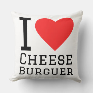Cojín Decorativo Amo hamburguesa de queso