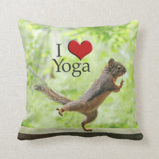 Cojín Decorativo Amo la ardilla de la yoga