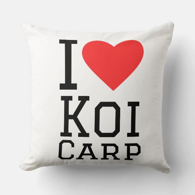 Cojín Decorativo Amo la carpa koi (Anverso)