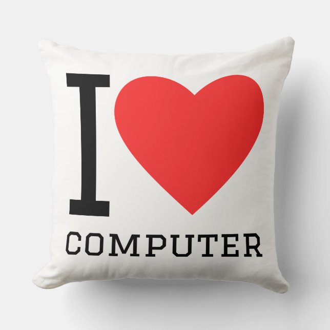 Cojín Decorativo Amo la computadora (Anverso)